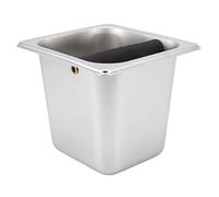 Stainless Steel Coffee Knock Box, Heavy Duty Coffee Dump Bin with Rubber Rod, Embeddable Coffee Grounds Box for Home Restaurant Kitchen Bar, Space Saving Design for Countertop Use
