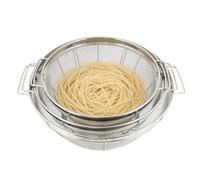 Stainless Steel Colander Set - 3 Piece Fine Mesh for Kitchen Use | Deep Drain Basket with Design, Strainer Anti Slip Handles, Food Rinsing Tool for Rice Pasta Vegetables Fruit