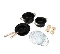 Stainless Steel Cookware Set with Maifan Stone Coating, Non Stick Pots and Pans Set, Kitchen Cookware with Glass Lids, Even Heating Frying Pan Milk Pan Soup Pot Set for Hom