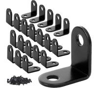 Stainless Steel Corner Brace Right Angle Bracket 20x20x16mm - Black Shelf Joint with Screws for Strong Support(Black-20pcs-40screws)