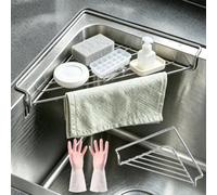 Stainless Steel Corner Triangle Open Wire Rack for Kitchen Sink (1pcs)