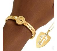 Stainless Steel Couple Bracelet With Heart Projection Stone | 2.3 Inch Steel Matching Jewelry | Romantic Hidden Image Love Gift | Adjustable Unisex Promise Accessory