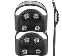 Stainless Steel Crampons for Hiking Boots, 5-Spike Ice Cleats with Reflective Snow Grips, Climbing Crampons for Improved Traction, Snow Shoe Grippers for Winter Climbing Safety