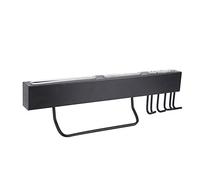 Stainless Steel Cutlery Holder | Wall Mounted Storage Rack with 6 Hooks | 3 - Slot Cutlery Block for Kitchen/Bathroom/Toilet | 304 Grade, Easy Drill Installation