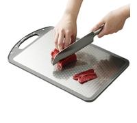 Stainless Steel Cutting Board, Double Sided Chopper, Scratch Resistant, Non-Porous Hygiene Layer, Anti-Slip Edges, Easy Clean Design, Perfect for RV, BBQ, Baking, 15.35x10.24x0.31 inches