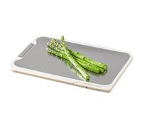 Stainless Steel Cutting Board, Double-Sided Chopping Plate, Non-Slip Pp Backing, Durabled Scratch-Resistant Surfaces, Perfect for Kitchen Cooking Bread Meat Vegetables, Large Size, Cream