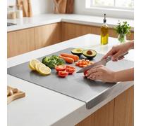 Stainless Steel Cutting Board with Lip, Food Grade Metal Chopping Board for Kitchen, Hygienic Non-Porous Surface for Meat, Vegetables & Meal Prep (12"x16"(30 * 40cm))