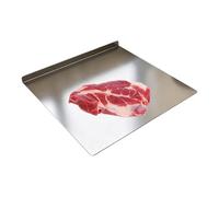 Stainless steel cutting board with lipx1 Large Stainless Steel Non-Slip Chopping Tool | Countertop Board | for Raw Cooked Bread Pastry Sushi Butcher Home Restaurant Camping Picnic