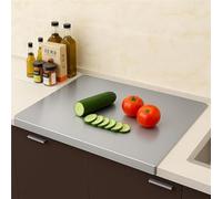 Stainless Steel Cutting Board with Scale markings, Dishwasher Safe, L-shaped Stove Top Chopping Board for Kitchen, Meat, Fruits, Vegetables, Bread, and Baking(40 * 60CM)