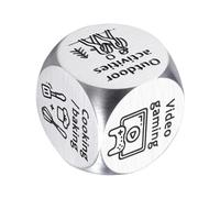 Stainless Steel Decision Dice - Fun Couples Game Accessory | Creative Date Night Dice Game, Romantic Novelty Toy for Him or Her, Unique Gift Idea for Valentine’s Day, Aniversary, Birthday, Parties