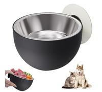 Stainless Steel Dog Bowl, Anti-Spill Magnetic Pet Bowl, Detachable Raised Food & Water Bowl, Fixed Mounted Cat Bowl, Easy To Clean, Space-Saving Design, 14.3 Cm, Ideal For Home
