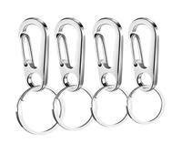 Stainless Steel Dog Tag Clips - 4 Piece Quick Attachment Set, Pet Collar ID Holder, Positioning Fasteners | Handy Secure Fixing Tool For Home Outdoor Activities Travel Hiking Walking