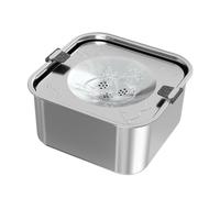 Stainless Steel Dog Water Bowl, Cat Water Fountain, Slow Drinking Dish, 3L Large Capacity, Sturdy Material, 7,91 x 7,91 x 4,25 pulgadas Size, for Home Yard Travel Kennel Patio Camping