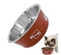 Stainless Steel Dog Water Bowl, Printed Large Capacity Pet Dish, Non-Slip & Durable, Easy to Clean & Maintain, Kennel Farm Puppy Ferret Crate Home Camping, 4.3×4.3×1.8 Inches