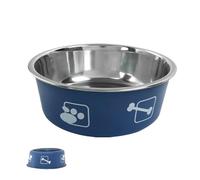 Stainless Steel Dog Water Bowl, Printed Large Capacity Pet Dish, Non-Slip & Durable, Easy to Clean & Maintain, Kennel Farm Puppy Ferret Crate Home Camping, 4.3×4.3×1.8 Inches