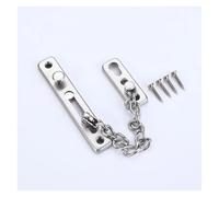 Stainless Steel Door Inner Latch Buckle Anti-theft Door Chain Lock Home Door Bolts Sliding Fastener Security Tool Hardware(Silver)