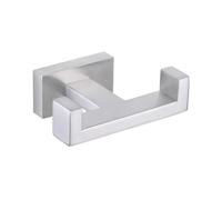 Stainless Steel Double Hook Wall Mount for Coats, Keys, and Towels - Heavy Duty, Rust Resistant, Modern Design