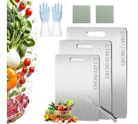 Stainless Steel Double Sided Chopping Board,2025 New Titanium Cutting Board, 100% Pure Titanium Cutting Boards for Kitchen, Dishwasher Safe for Meats, Fruits and Vegetables (18 * 12 in)