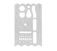Stainless Steel Drawing Ruler - Multi Functional Metal Plate Measuring Tool | Advertising Design Stencil Bookmark Geometric Tracing Guide For Journaling Student Kids Artist Architect School