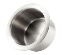 Stainless Steel Drop In Cup Holder Insert Silver Beverage Resistant Drink Organizer Universal Round Mount Metal Accessory | For Camper Caravan Pontoon Deck Office Furniture Console A