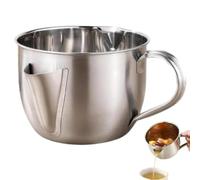 Stainless Steel Dual Spout Fat Separator, Cool Touch Handle Grease Strainer for Gravy, Broth, Soup, Stew & Hot Pot, Kitchen Meat Sauce Separator (500ml)