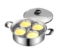 Stainless Steel Egg Poacher, 4 Cup Non Stick Poaching Pan, Even Heat Distribution, Rust Resistant Design, Excelente para el desayuno, Brunch and Meal Preparation