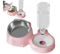 Stainless Steel Feeding Bowl, Automatic Pet Feeder, Pet Feeding Set, Tilted Food Dish, Pet Water Bowl, Non-Slip Pet Bowl, Large Pet Dispenser for Pets Dogs, Puppies, Kittens