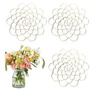 Stainless Steel Floral Grid Organizer, 4"/5"/6" Floral Grid for Vase, Flower Arrangement Holder, Plant Flowers Stem Grids Holder Insert (Gold,6 in*3)