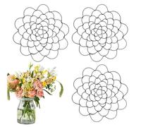 Stainless Steel Floral Grid Organizer, 4"/5"/6" Floral Grid for Vase, Flower Arrangement Holder, Plant Flowers Stem Grids Holder Insert (Black,6 in*3)