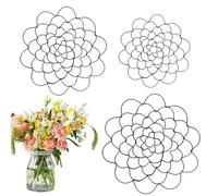 Stainless Steel Floral Grid Organizer, 4"/5"/6" Floral Grid for Vase, Flower Arrangement Holder, Plant Flowers Stem Grids Holder Insert (Black,4+5+6in)