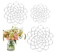 Stainless Steel Floral Grid Organizer, 4"/5"/6" Floral Grid for Vase, Flower Arrangement Holder, Plant Flowers Stem Grids Holder Insert (Silver,4+5+6in)