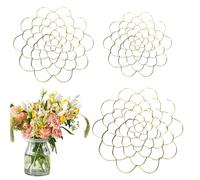 Stainless Steel Floral Grid Organizer, 4"/5"/6" Floral Grid for Vase, Flower Arrangement Holder, Plant Flowers Stem Grids Holder Insert (Gold,4+5+6in)