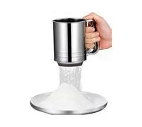 Stainless steel flour sieve with one-hand operation, 350g filling volume, fine mesh