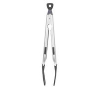 Stainless Steel Food Tongs | 304 Thickened Slip - & Heat Tolerant | Restaurant - Quality Kitchen Tongs for BBQ/Baking/Cooking | 28cm Long Handle for Secure Use (Black)