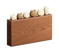 Stainless Steel Forks Set, Stainless Steel Silverware Set, Cat Handle Design with Wooden Holder, Stylish Charcuterie Accessories, Party Cutlery for Watermelon Cheese and Pastry