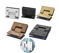 Stainless Steel Frameless Glass Door Hinge of Folding Clip Accessories 90/135/180 Degrees 1Pcs(Titanium gray 135)