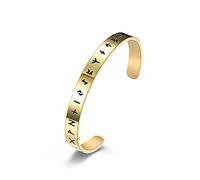 Stainless Steel Friendship Bracelet Viking Symbol Open for Women Men, 21 5 Inch, Stainless Steel, Without Zirconia