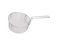 Stainless Steel Fry Basket with Long Handle | Reusable & Non - Oxidizing Deep Fryer Basket for Fish/Chicken Nuggets/Vegetables | Fine Mesh Food Strainer (Handle Without Rubber)