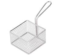 Stainless Steel Fryer Basket | Long Handle Keeps Hands from Hot Oil | Kitchen Colander for French Fries/Chicken/Vegetables | Sturdy & Simple to Wipe
