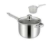 Stainless Steel Fryer - Frying Basket Pot, Deep Fry Pan | Multi Functional Kitchen Steamer 600g Induction Compatible Induction Cooker Lid For French Fries Fish Chicken Cooking