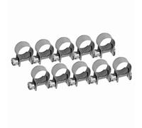 Stainless Steel Fuel Injection Hose Clamps, 10PCS Adjustable Pipe Hose Clip Tube Clamps Set for Plumbing, Automotive And Mechanical Application, 6mm to 20mm (11-13Mm)