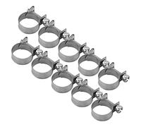 Stainless Steel Fuel Injection Hose Clamps, 10PCS Adjustable Pipe Hose Clip Tube Clamps Set for Plumbing, Automotive And Mechanical Application, 6mm to 20mm (16-18Mm)