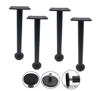 Stainless Steel Furniture Legs,TV Cabinet Legs,Kitchen Feet Adjustable,Metal Table Legs,for Coffee Table,Bathroom Cabinet,Spiral Adjustment,Protect The Floor,4pcs, black30cm/11.8in