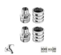 Stainless Steel Garden Hose Quick Connect Fittings Set, 3/4 Inch GHT Quick Release Hose Connector, Heavy-Duty Stainless Steel Water Hoses Fitting, for Any Outdoor Setup (2Pcs)