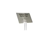 Stainless Steel Garden Sign 4 x 2 rounded sign with a 10 stake Great as a Garden Memorial or Plant Label Stainless Steel