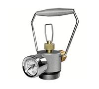 Stainless Steel Gas Cylinder Connector with Pressure Gauge, Refillable Durable Integrated Valve Switch for Outdoor Fuel