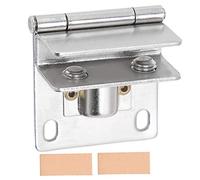 Stainless Steel Glass Door Hinge | Punch - S Clip Bracket for Cabinet/Display/Wine Cabinet | No Drill Installation, 40x45x23mm