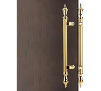 Stainless Steel Grab Bar for Front Gate/Bank Doors,Vintage Style Door Handles, Push-Pull Door Grip Hardware Sets with Mounting Accessories(Gold,80cm/31 1/2"-40cm)