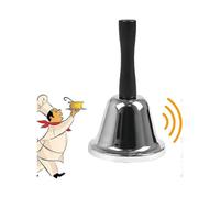 Stainless Steel Hand Bell, Attention School Bell Metal Loud Call Hand Bell, Hand Held Bell (Silver)