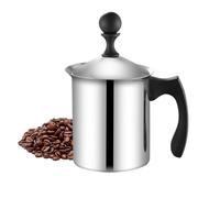 Stainless Steel Hand Held Frother, Manual Milk Foam Maker, Secure and Sturdy Cream Frother Pitcher, diseño largo (12 oz capacidad) para capuchino, Latte, and Coffee Foam